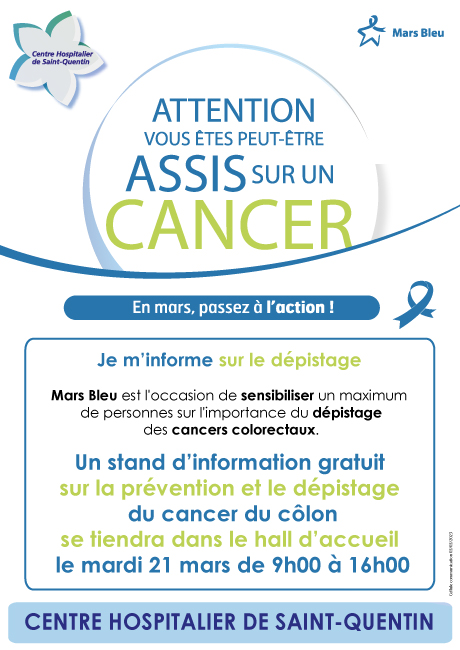 Mars Bleu- Le Centre Hospitalier de Saint-Quentin se mobilise le 21 mars !